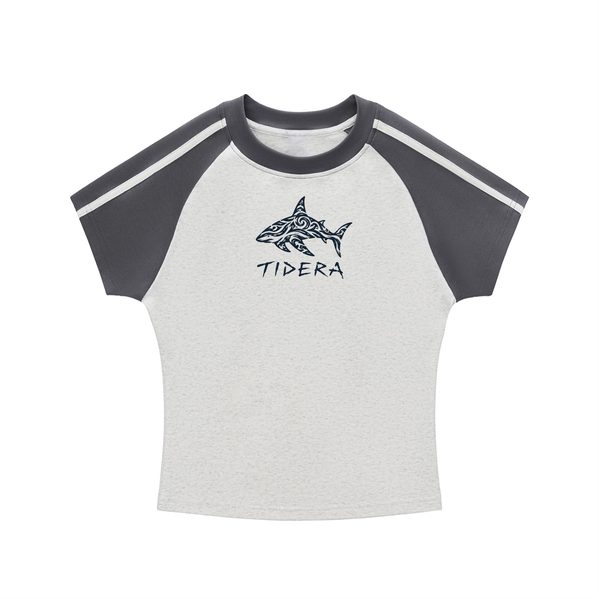 Contrast Stripes Bodycon Raglan  Sleeve T-Shirt